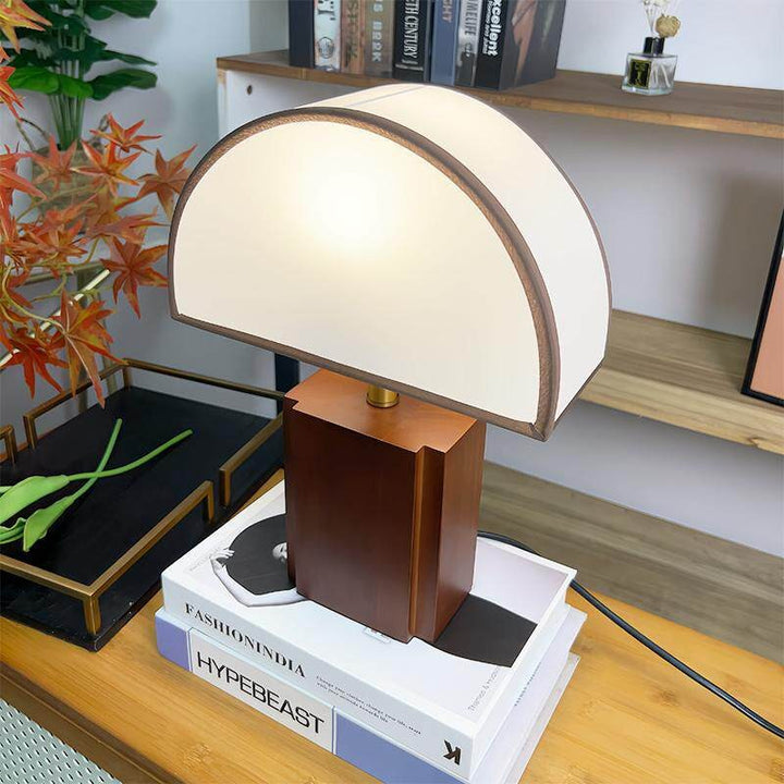Modern Table Lamp with Wooden Base