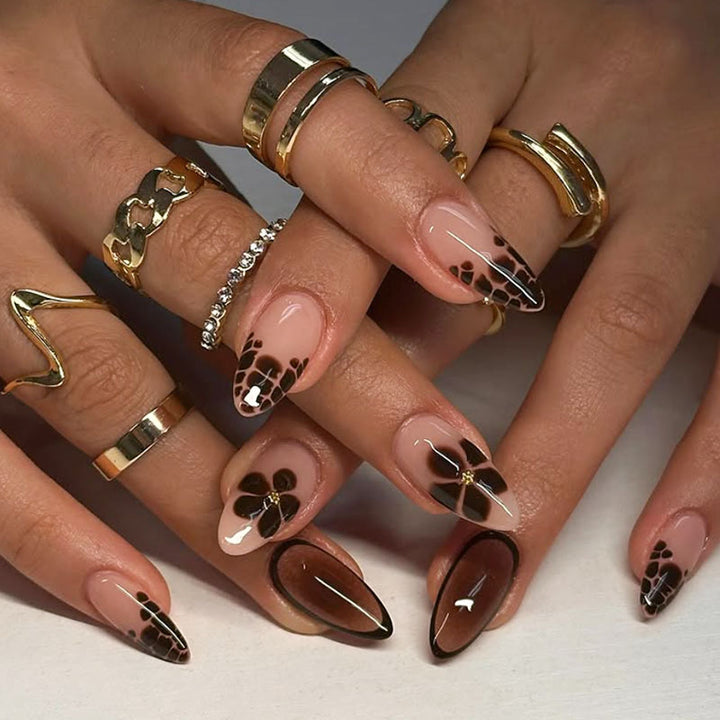 Stylish Floral-Design Press-On Nails