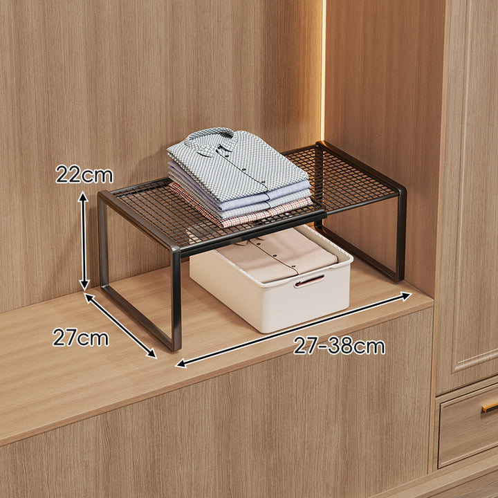 Adjustable Mesh Shelf Riser for Closet Countertop and Cabinet