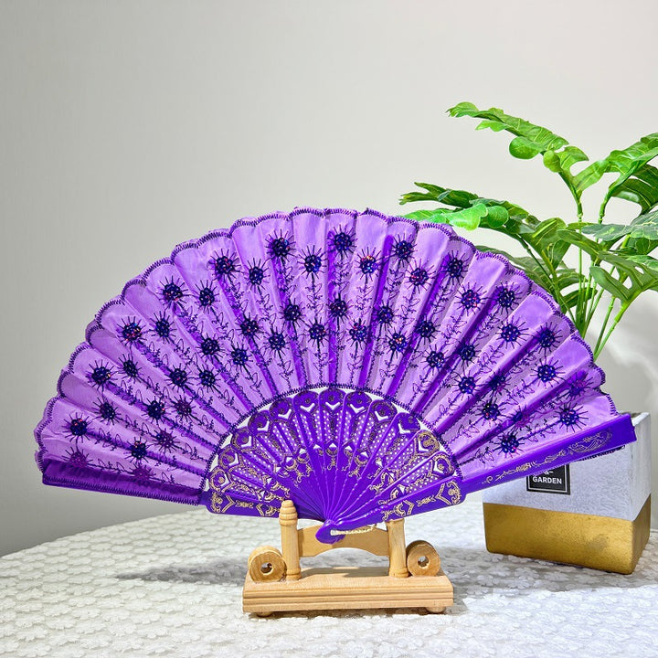 Women's folding fan with artistic decorations Stornfield