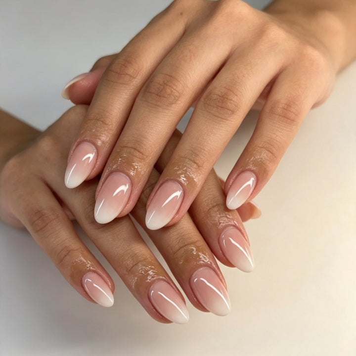 Artificial nails with elegant ombre effect and high-gloss finish Stornfield