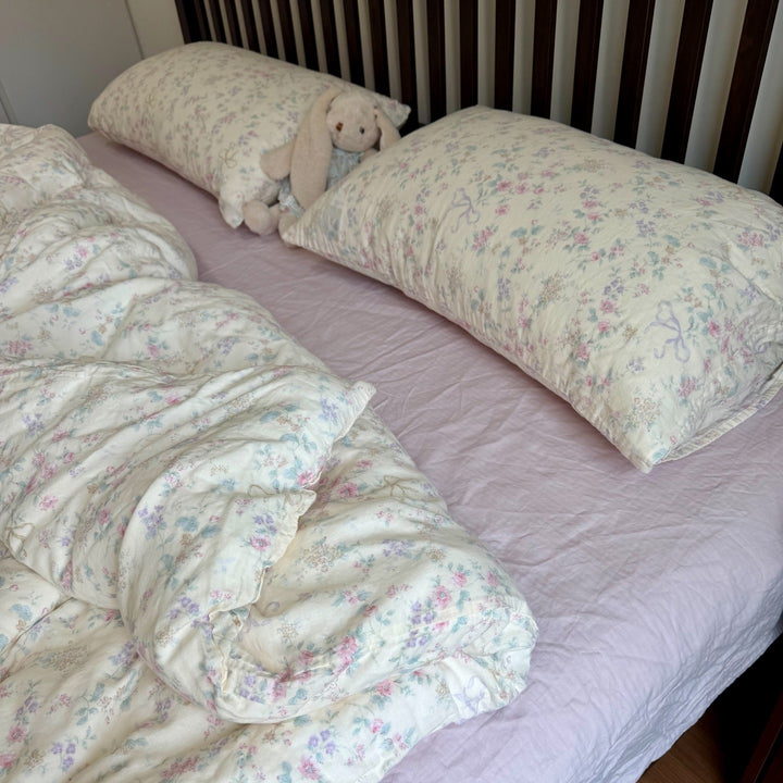 Floral Cotton Reversible Duvet and Sheet Nursery Bedding Set