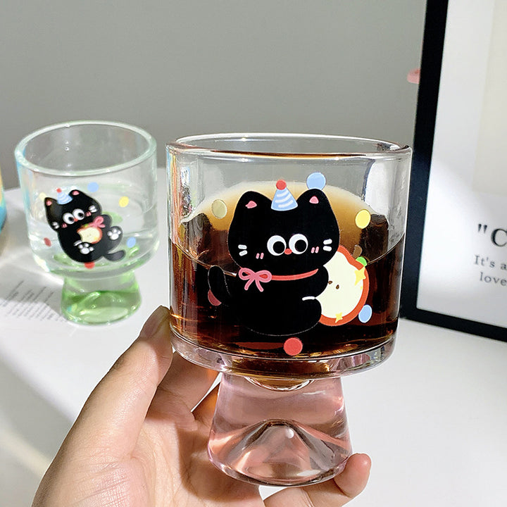 Playful drinking glass with cat motif Stornfield