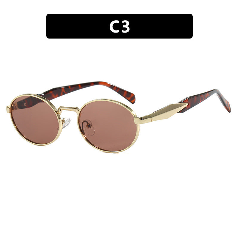 Women's fashionable sunglasses in elegant oval design with trendy accents Stornfield