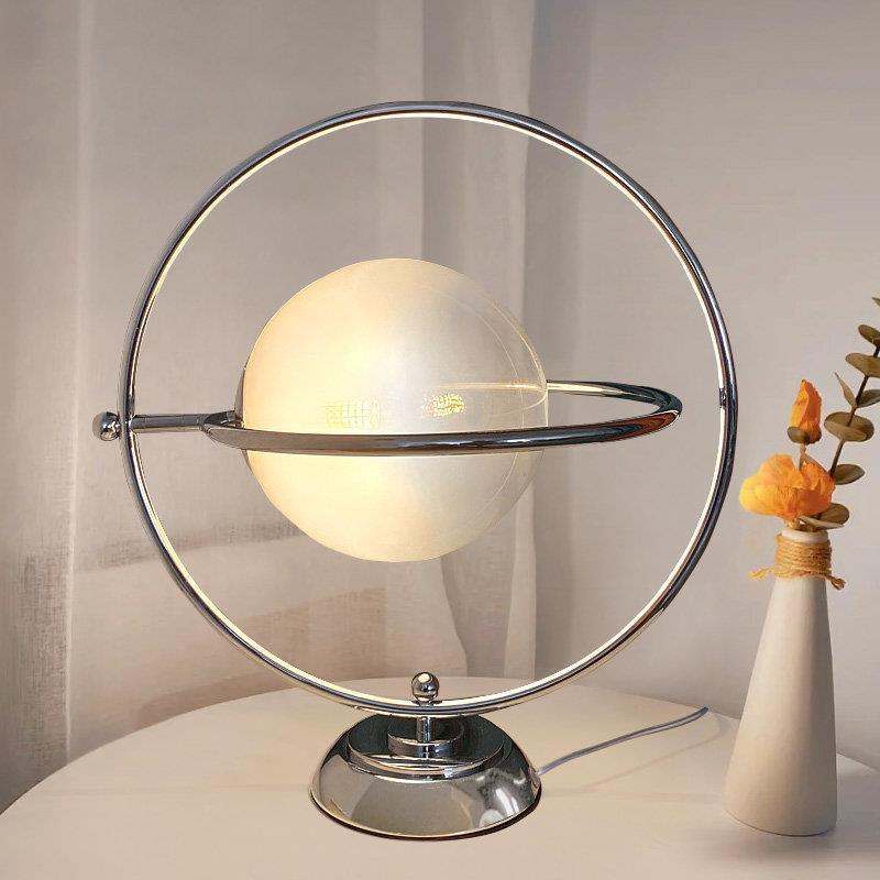 Artistic Table Lamp with Dual Circular Design