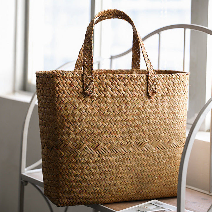 Premium Handwoven Natural Storage Tote Stornfield