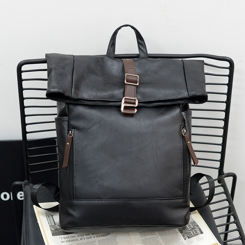 Vintage Leather Rolltop Backpack Stornfield