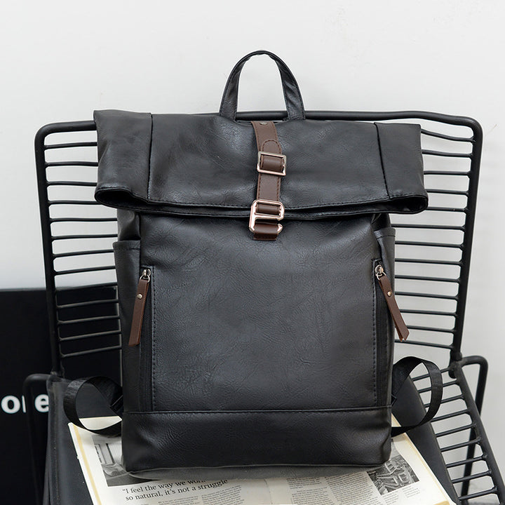 Vintage Leather Rolltop Backpack Stornfield