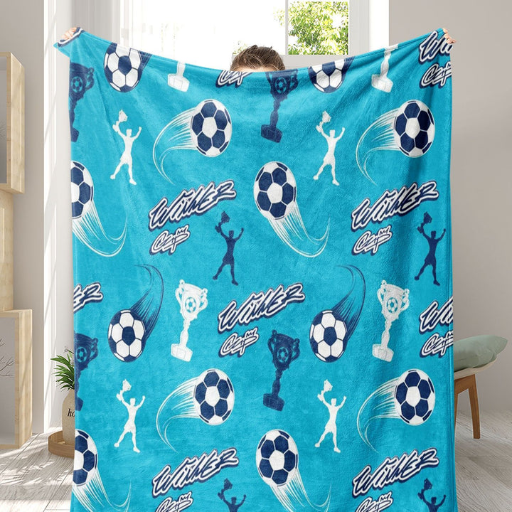 Sports-Themed Fleece Throw Blanket