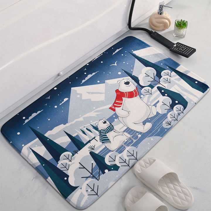 Christmas-Themed Soft Bathroom Mat
