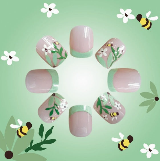 Floral-Themed Acrylic Nail Art Enhancements Stornfield