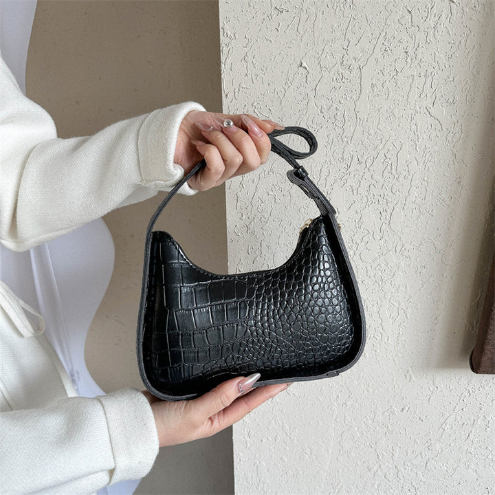 Elegant Croc-Embossed Shoulder Bag