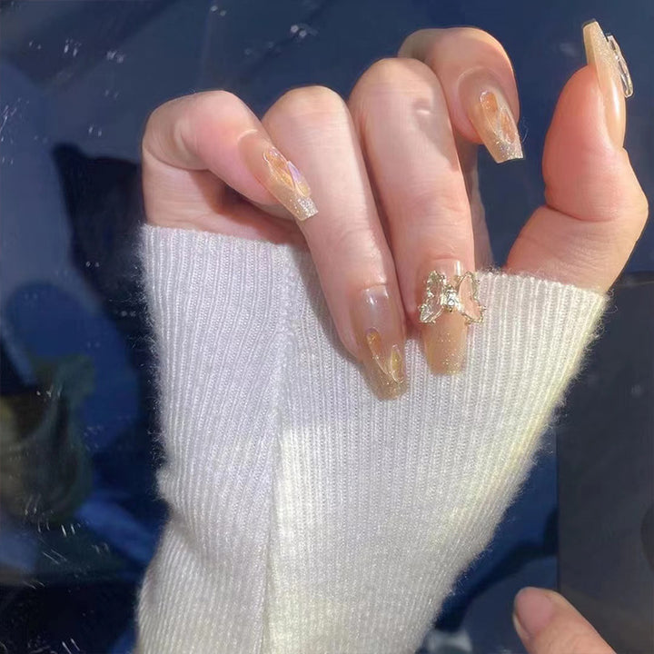 Art nail set with sparkling 3D butterfly decorations Stornfield