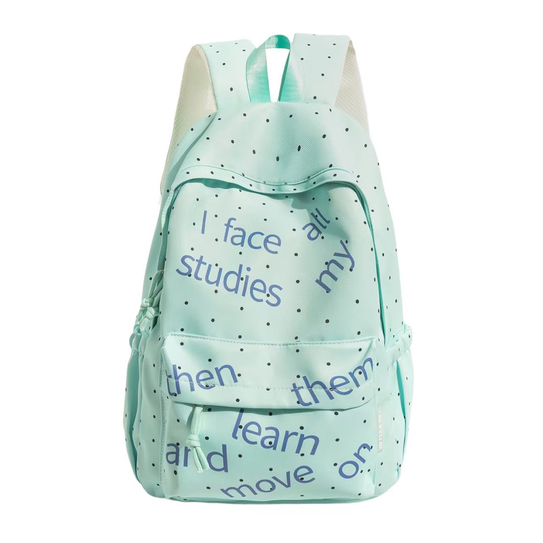 Backpack with Modern Lettering and Stylish Dots Stornfield