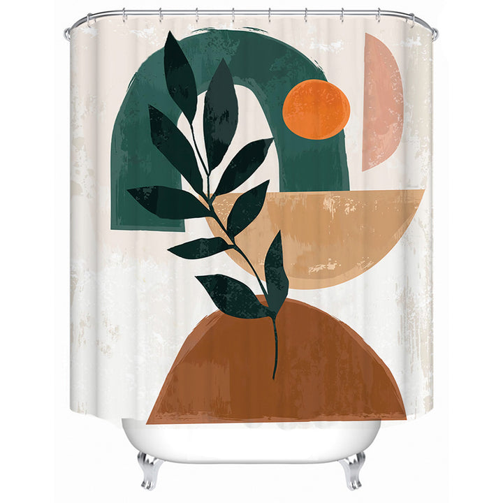 Abstract Botanical Print Shower Curtain Stornfield