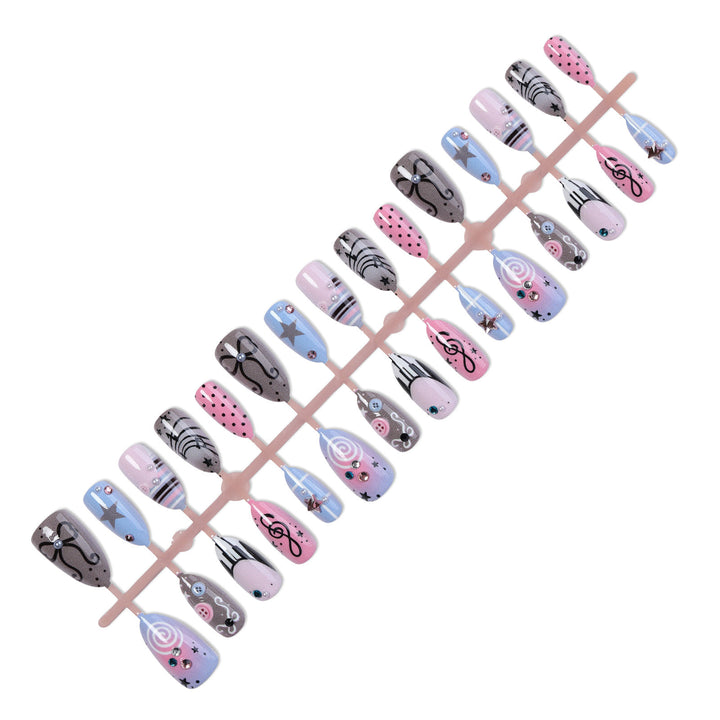 Artificial nail set with musical design Stornfield