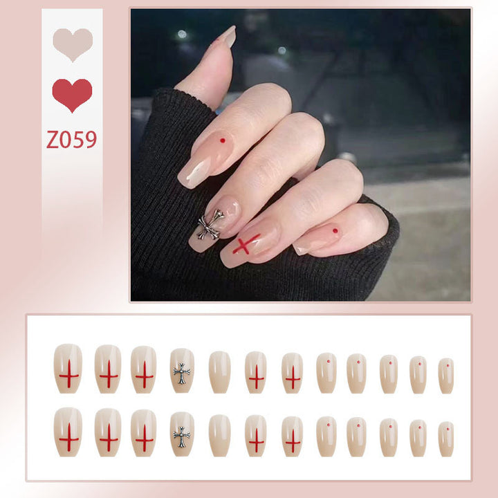 Artificial nail set in elegant minimalist style with creative accents Stornfield