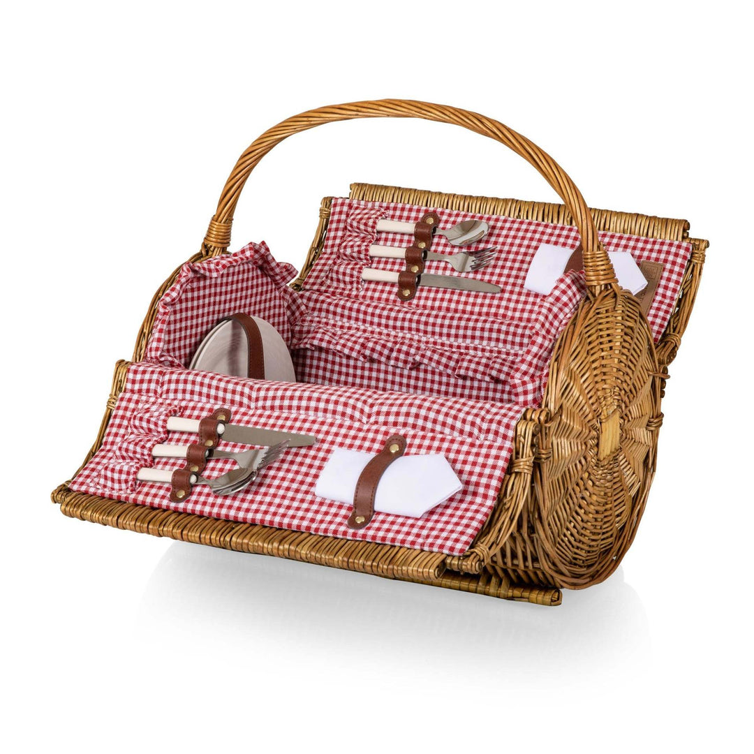 Women's picnic basket with integrated dish set and stylish gingham pattern Stornfield