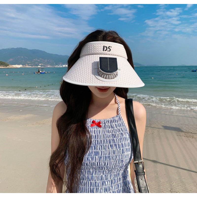 adjustable sun visor with integrated mini fan and UV protection Stornfield