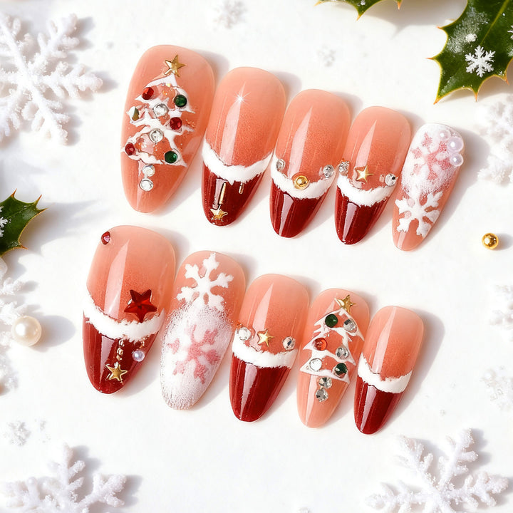 Festive artificial nails with Christmas design Stornfield