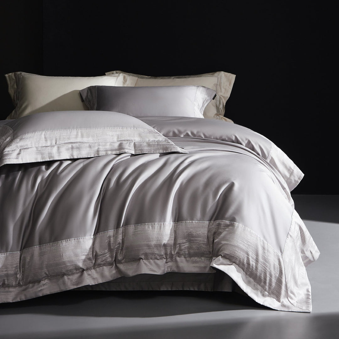 Luxury Sateen Duvet Cover Set with Silk-Feel Finish and Hemstitch Detail