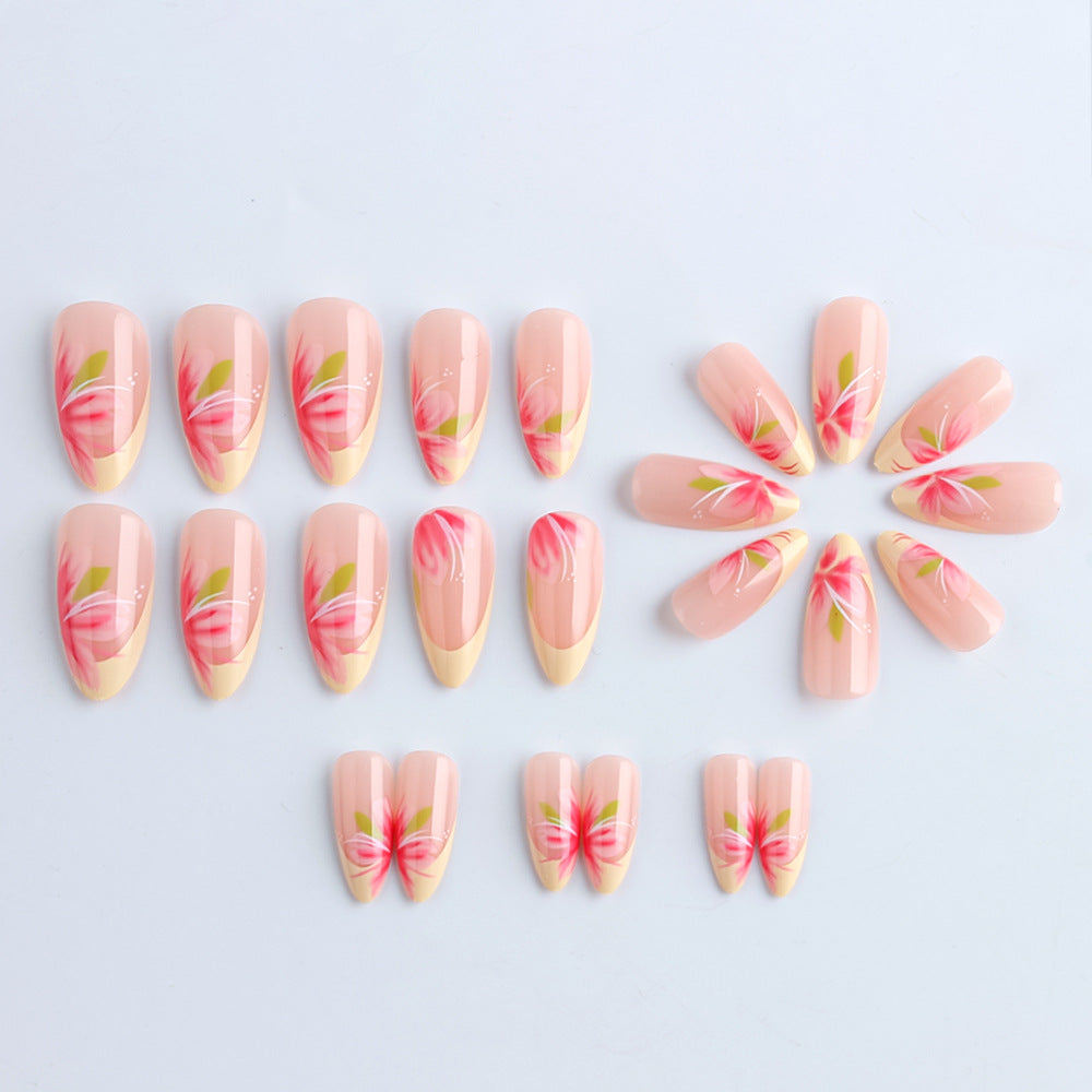 Floral Accented Long-Lasting Press-On Nails Stornfield