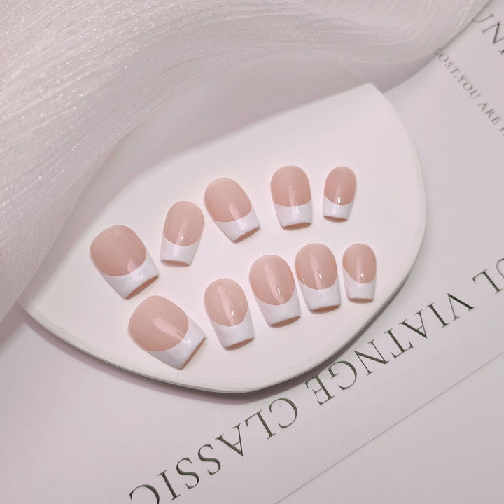 Elegant French Tip Press-On Nails Stornfield