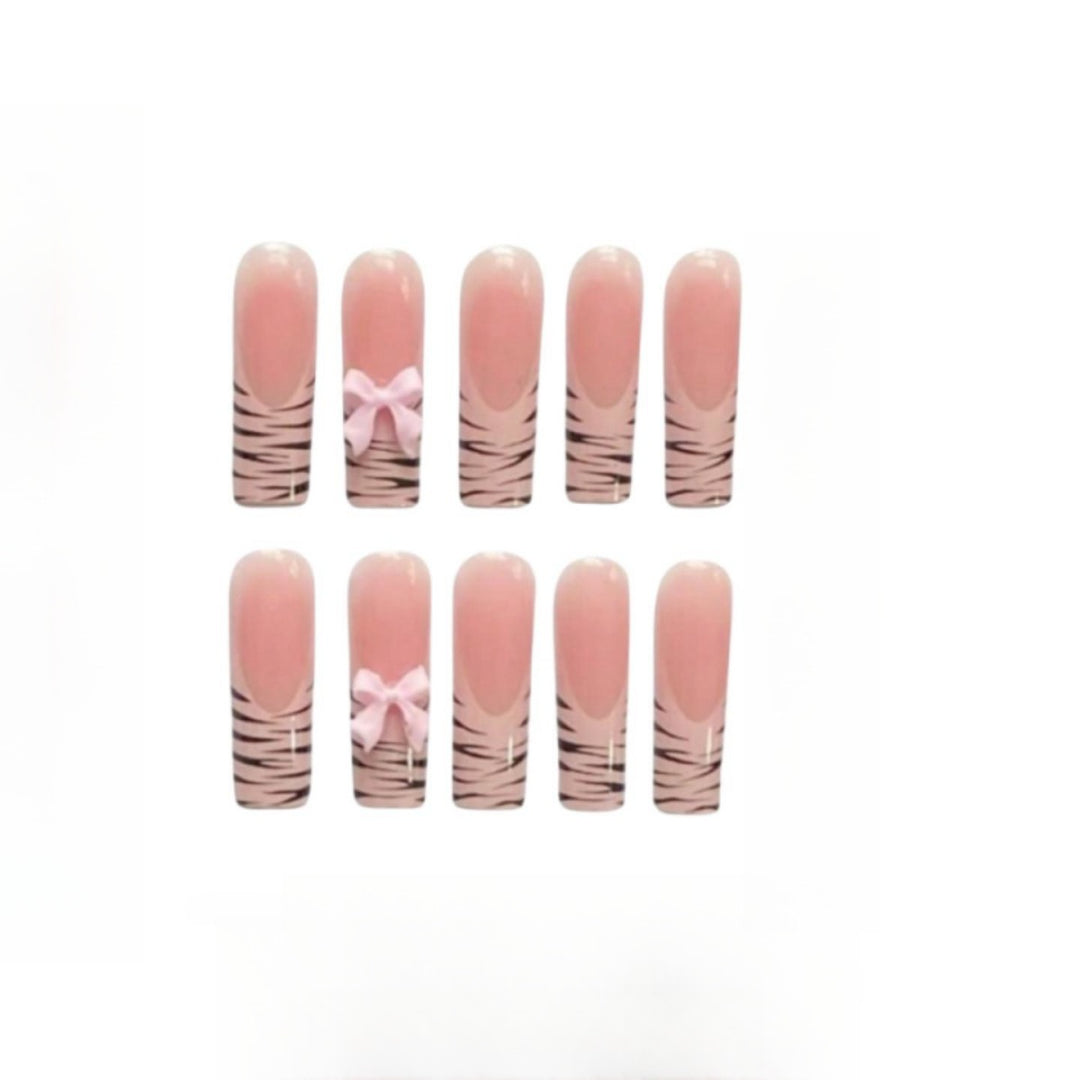 Artistic Zebra Print Nail Extensions Stornfield