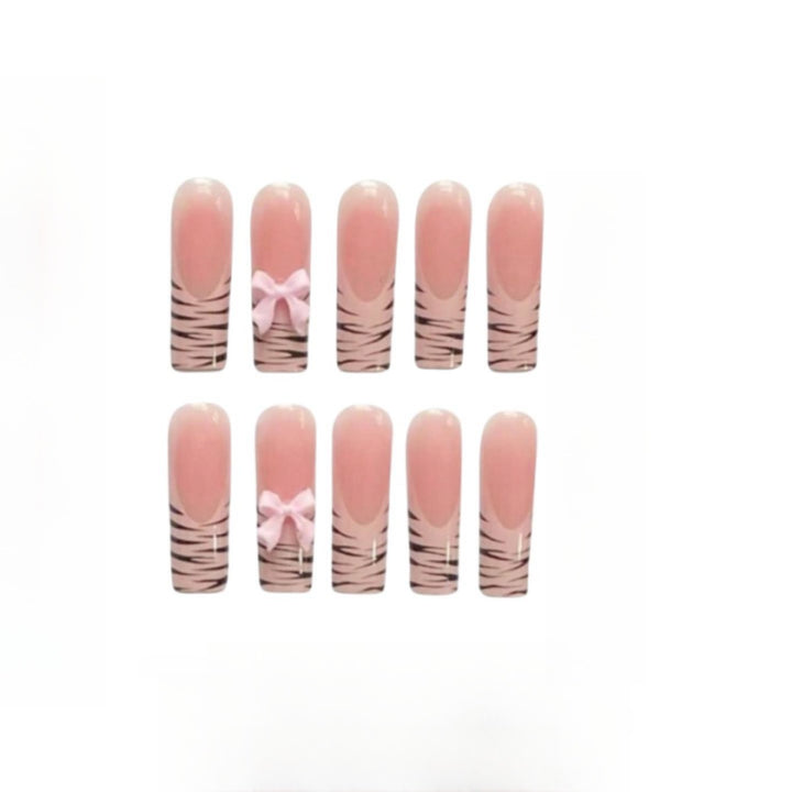 Artistic Zebra Print Nail Extensions Stornfield