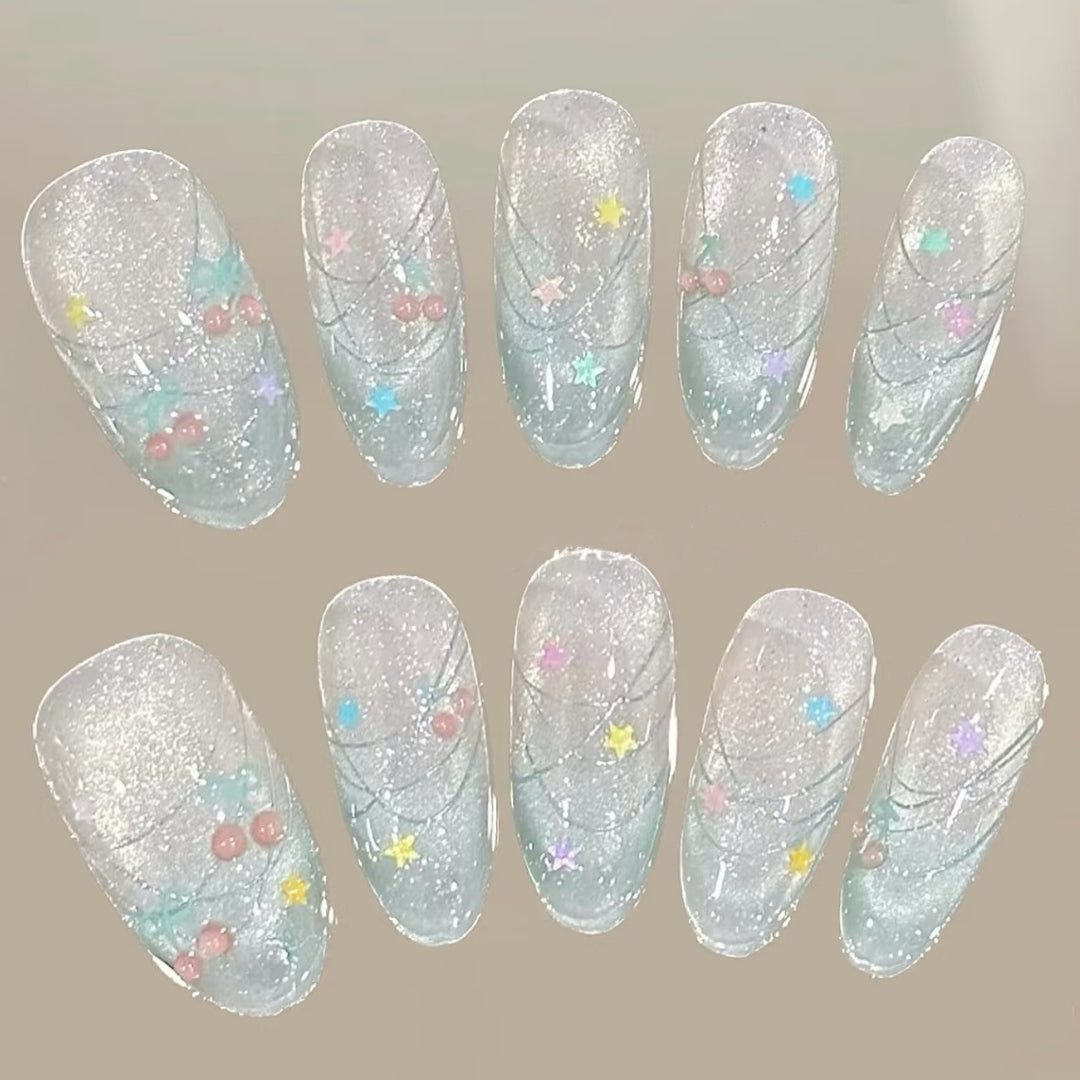 Artistic Sparkle Press-On Nail Design
