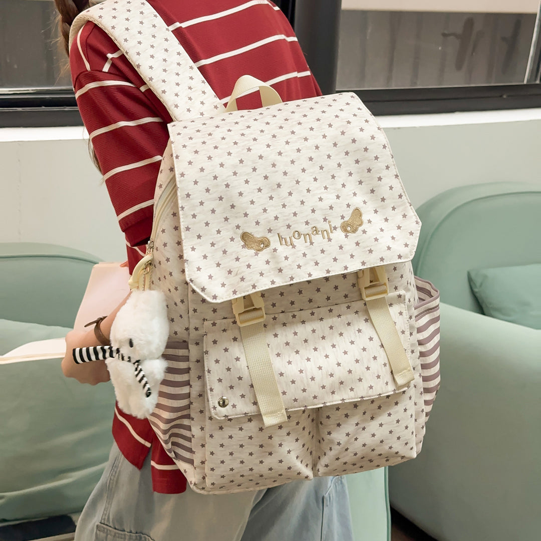Charming Star-Embellished Casual Backpack Stornfield
