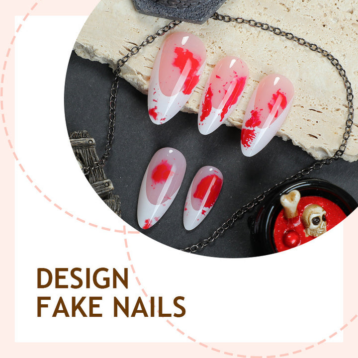 Acrylic nail set with creative flower and gradient color accents Stornfield