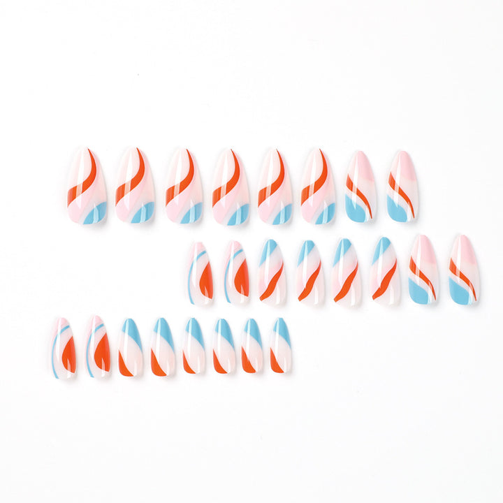 Creative Nail Art with Wave Pattern Stornfield
