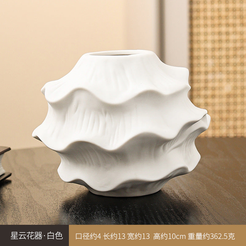 Artistic Wave-Shaped Ceramic Vase