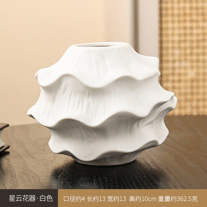 Artistic Wave-Shaped Ceramic Vase
