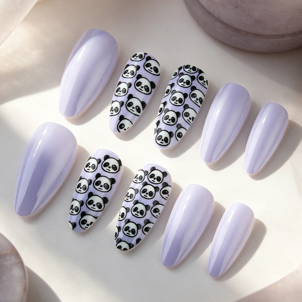 Artistic Panda-Themed Press-On Nail Set Stornfield