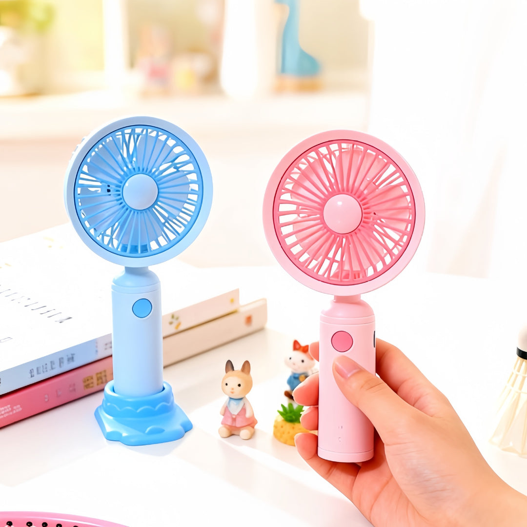 Ladies Portable Hand Fan with USB Charging Function and Flexible Stand Stornfield