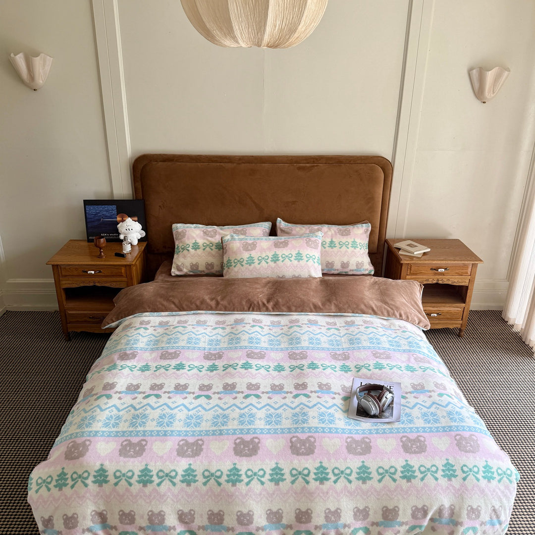 Cute Themed Flannel Bedding Set