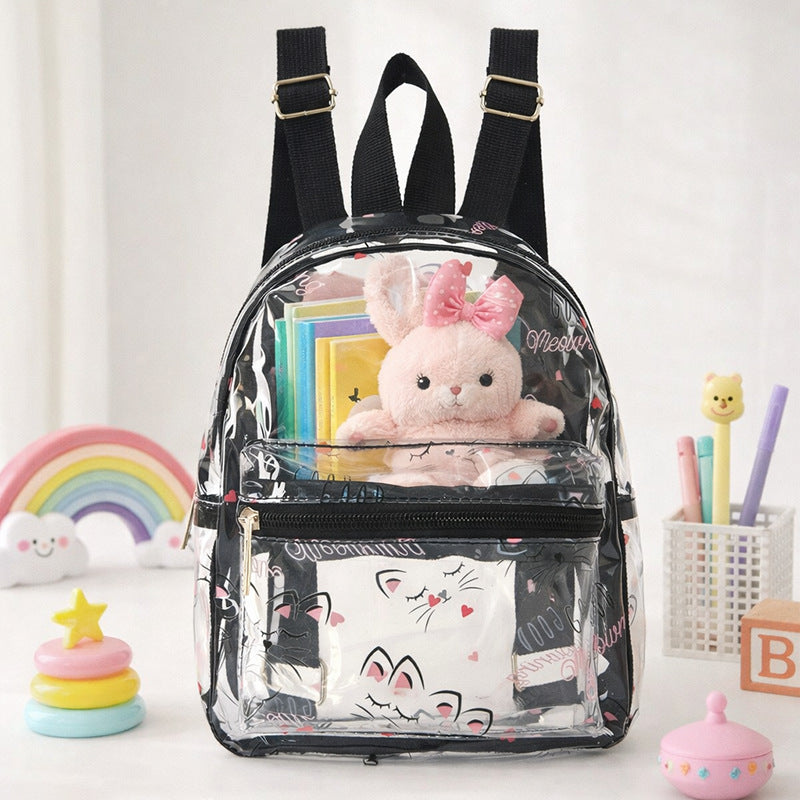 Women's Transparent Backpack with Cat Design Stornfield