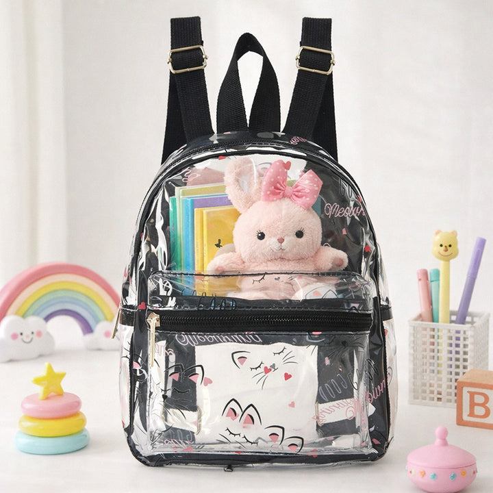 Women's Transparent Backpack with Cat Design Stornfield