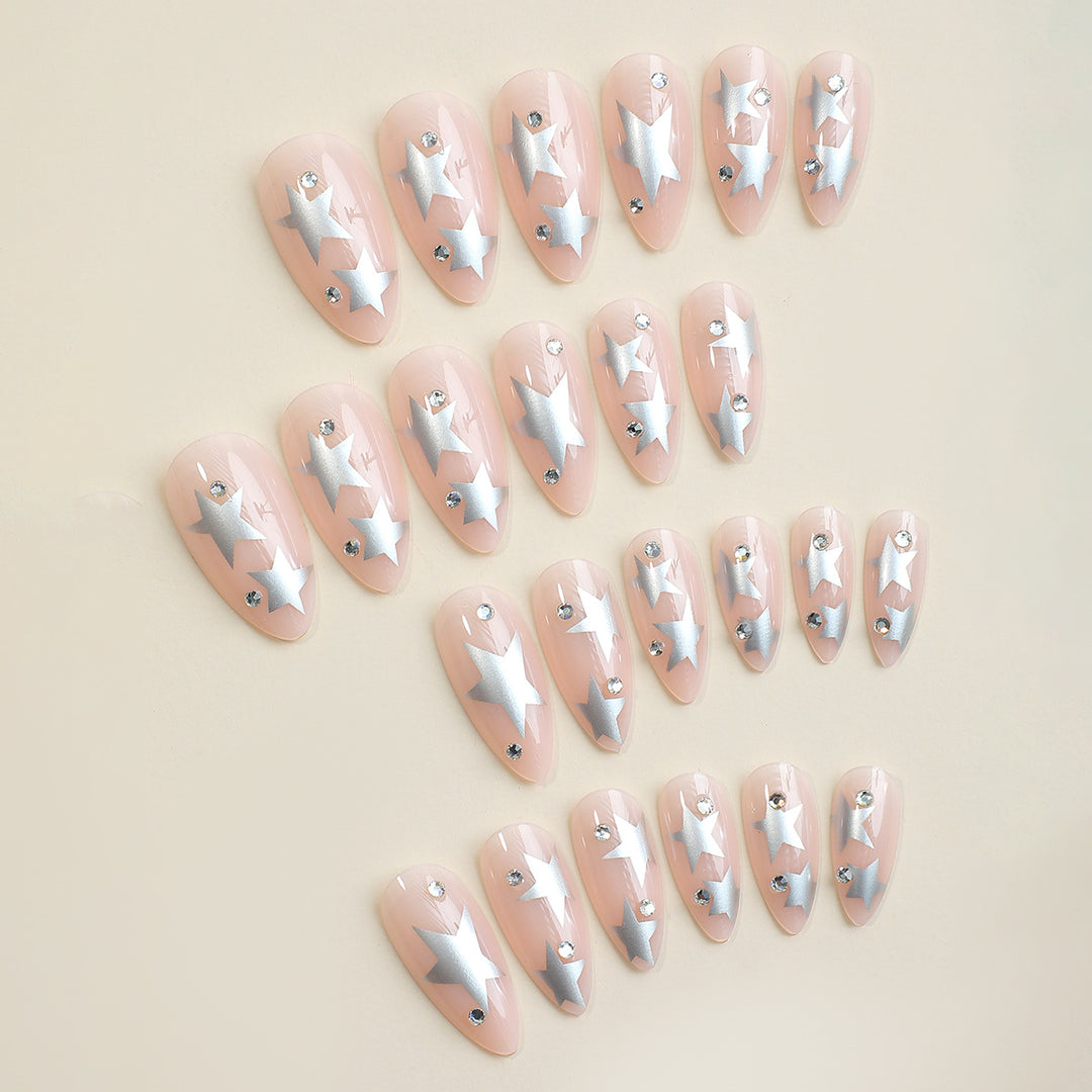 Decorative Press-On Nail Art Set with Star Designs Stornfield