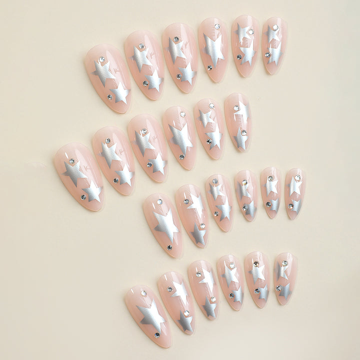 Decorative Press-On Nail Art Set with Star Designs Stornfield