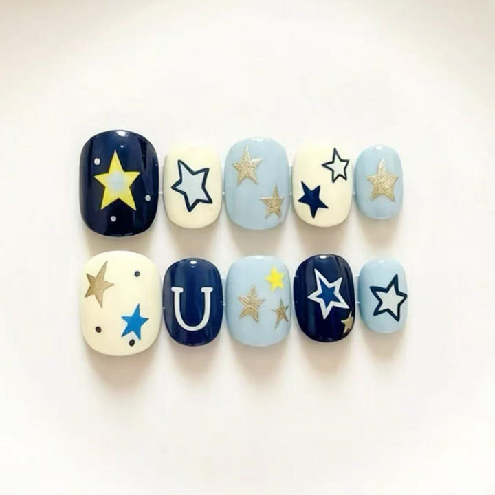 Artistic Cat-Themed Press-On Nail Art Set Stornfield