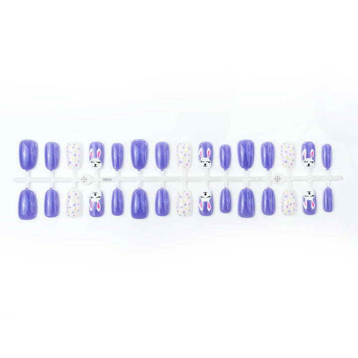 Thematic Bunny and Polka Dot Press-On Nail Art Set