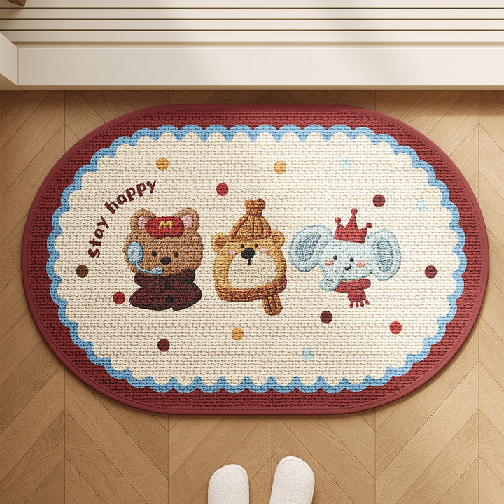 Cartoon-Themed Plush Area Mat for Home