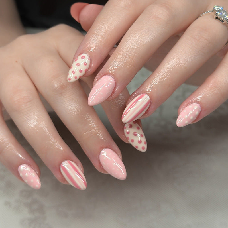 Artistic Press-On Nail Set with Unique Pattern Designs Stornfield