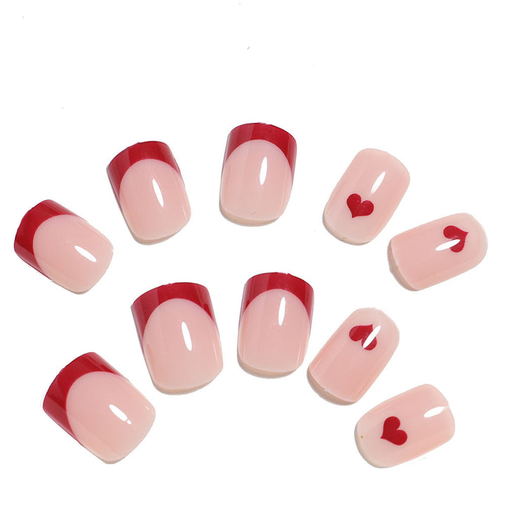 Artistic Heart-Design Press-On Nail Set Stornfield