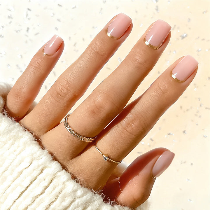 Decorative French Tip Press-On Nails Stornfield