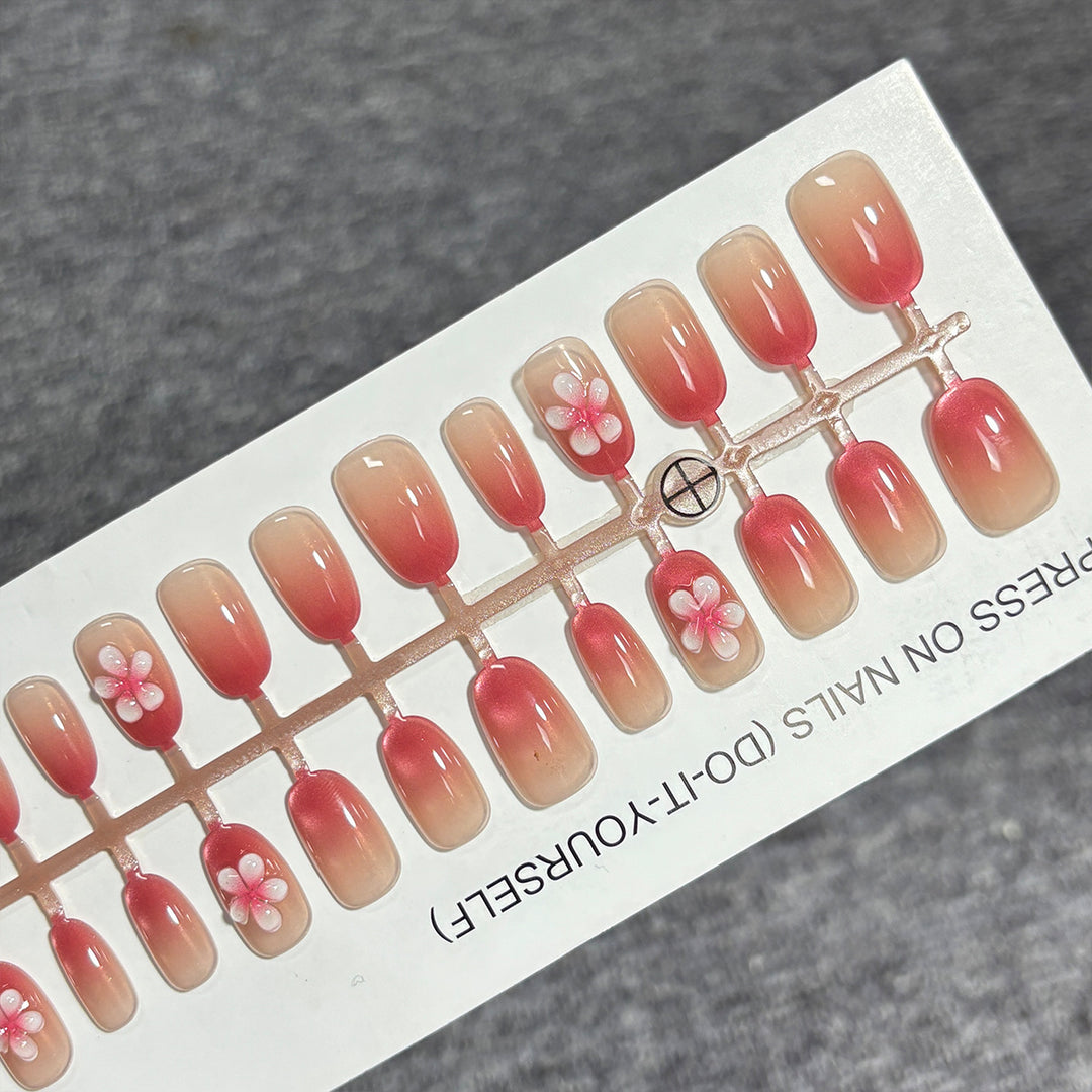 Floral Gradient Press-On Nail Set Stornfield