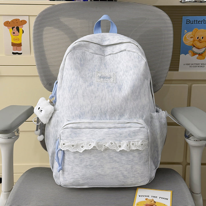 Stylish Backpack with Decorative Lace Trim Stornfield